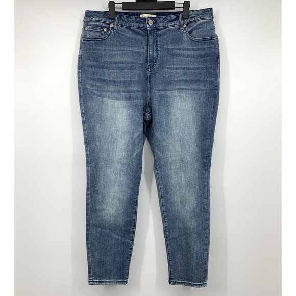 Eloquii Jeans Olivia Sculpting Skinny High Rise Blue Denim - Picture 2 of 14